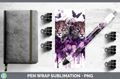 GorgeousWild Cats Purple Drips Pen Wrap design.