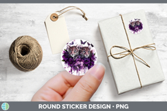 GorgeousWild Cats Purple Drips Stickers design.
