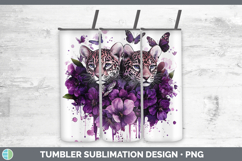 GorgeousWild Cats Purple Drips Tumbler design.