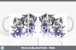 GorgeousWild Cats Purple Drips Mug Wrap design.