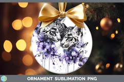 GorgeousWild Cats Purple Drips Ornament design.