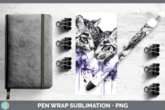 GorgeousWild Cats Purple Drips Pen Wrap design.