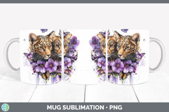 GorgeousWild Cats Purple Drips Mug Wrap design.
