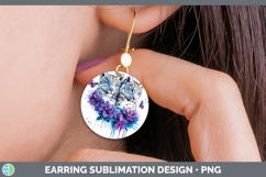 GorgeousWild Cats Purple Drips Round Earrings design.