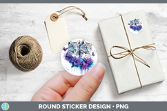 GorgeousWild Cats Purple Drips Stickers design.