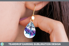 GorgeousWild Cats Purple Drips Teardrop Earrings design.