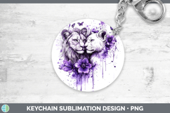 GorgeousWild Cats Purple Drips Keychain design.
