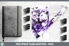 GorgeousWild Cats Purple Drips Pen Wrap design.