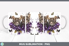 GorgeousWild Cats Purple Drips Mug Wrap design.
