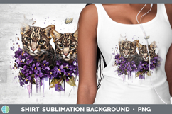 GorgeousWild Cats Purple Drips Shirt design.