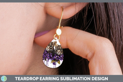 GorgeousWild Cats Purple Drips Teardrop Earrings design.