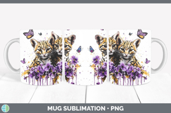 GorgeousWild Cats Purple Drips Mug Wrap design.