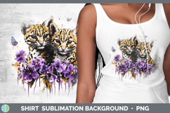 GorgeousWild Cats Purple Drips Shirt design.