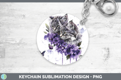 GorgeousWild Cats Purple Drips Keychain design.