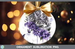 GorgeousWild Cats Purple Drips Ornament design.