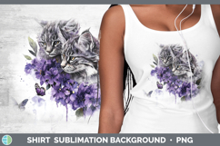 GorgeousWild Cats Purple Drips Shirt design.