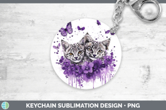 GorgeousWild Cats Purple Drips Keychain design.