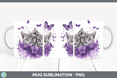 GorgeousWild Cats Purple Drips Mug Wrap design.