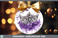 GorgeousWild Cats Purple Drips Ornament design.