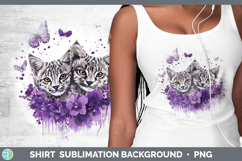 GorgeousWild Cats Purple Drips Shirt design.
