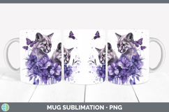 GorgeousWild Cats Purple Drips Mug Wrap design.