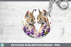 GorgeousWild Cats Purple Drips Keychain design.