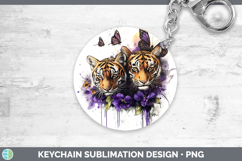 GorgeousWild Cats Purple Drips Keychain design.