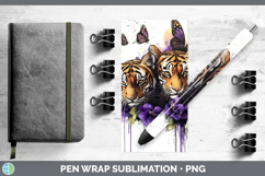 GorgeousWild Cats Purple Drips Pen Wrap design.