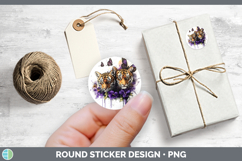 GorgeousWild Cats Purple Drips Stickers design.