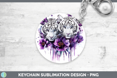 GorgeousWild Cats Purple Drips Keychain design.