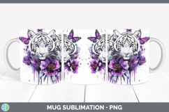 GorgeousWild Cats Purple Drips Mug Wrap design.
