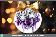 GorgeousWild Cats Purple Drips Ornament design.