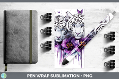 GorgeousWild Cats Purple Drips Pen Wrap design.