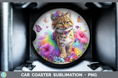 GorgeousWild Cats Rainbow Summer Car Coaster design.