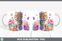 GorgeousWild Cats Rainbow Summer Mug Wrap design.