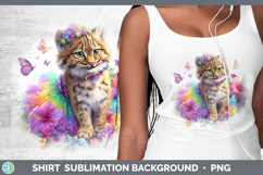 GorgeousWild Cats Rainbow Summer Shirt design.