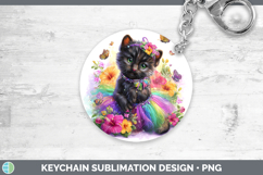 GorgeousWild Cats Rainbow Summer Keychain design.