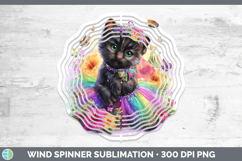 GorgeousWild Cats Rainbow Summer Wind Spinner design.