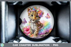 GorgeousWild Cats Rainbow Summer Car Coaster design.
