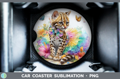 GorgeousWild Cats Rainbow Summer Car Coaster design.