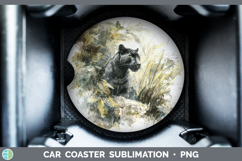 GorgeousWild Cats Sketch Car Coaster design.