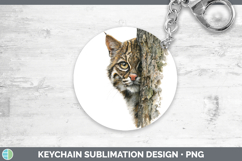 GorgeousWild Cats Tree Peek Keychain design.