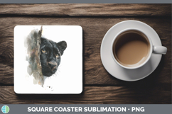 GorgeousWild Cats Tree Peek Square Coaster design.