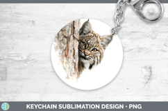 GorgeousWild Cats Tree Peek Keychain design.