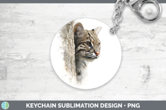GorgeousWild Cats Tree Peek Keychain design.