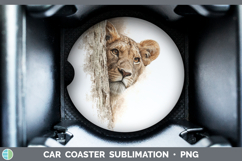 GorgeousWild Cats Tree Peek Car Coaster design.