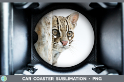 GorgeousWild Cats Tree Peek Car Coaster design.
