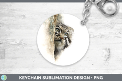 GorgeousWild Cats Tree Peek Keychain design.