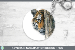 GorgeousWild Cats Tree Peek Keychain design.