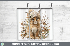 GorgeousWild Cats Winter Knit Hat Tumbler design.